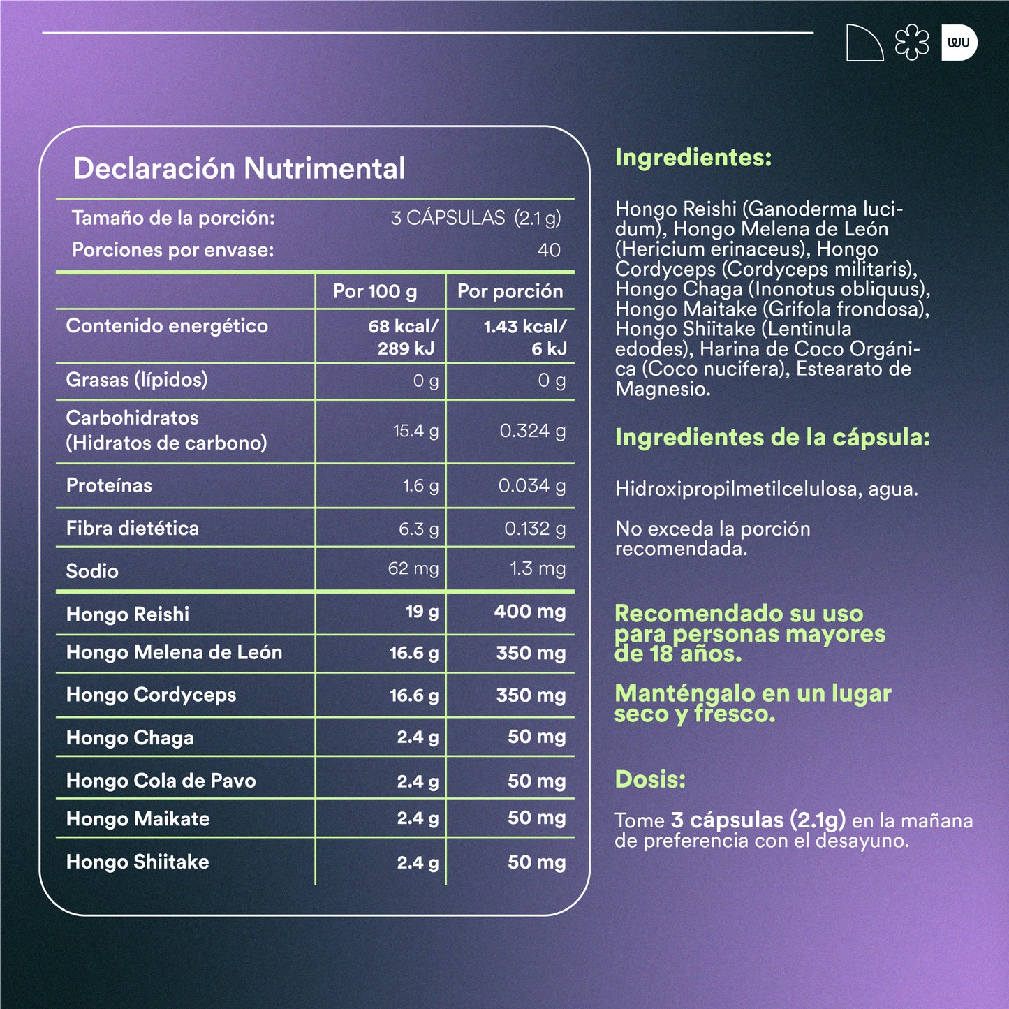 ADAPTA - Adaptogenic Mushroom Blend | 120 capsules