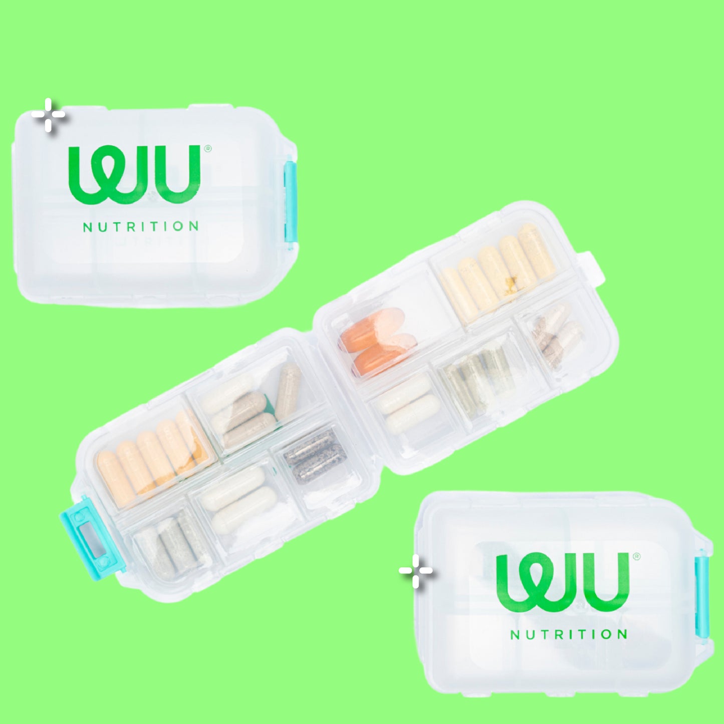 PASTILLERO ELITE - 10 compartimientos • Guarda tus pastillas para 7 días | Guarda hasta 60 pastillas