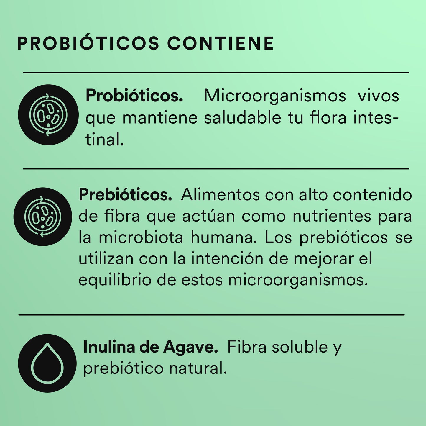 PROBIÓTICOS 30 BILLONES - Probióticos + Prebióticos • 3 Cepas • Lactobacilos • Inulina de Agave | 120 cápsulas
