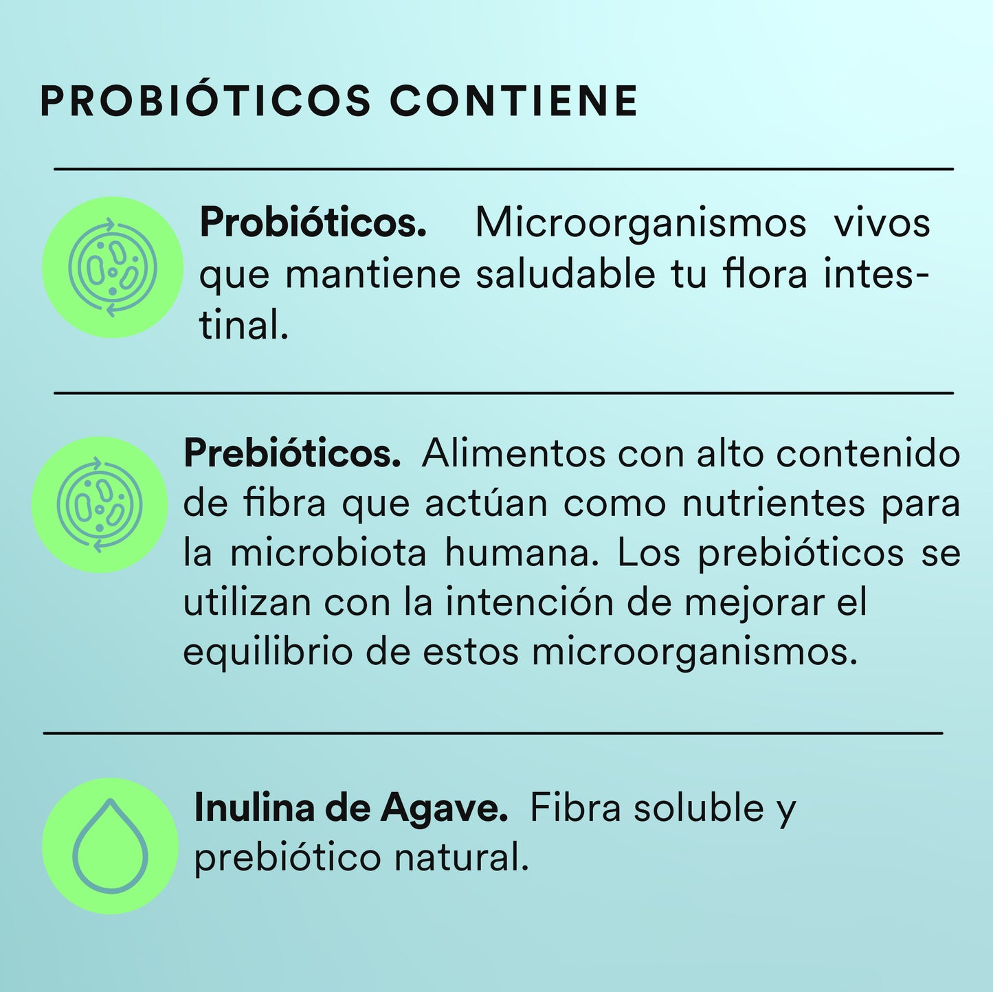 PROBIÓTICOS 60 BILLONES - Probióticos + Prebióticos • 3 Cepas • Lactobacilos • Inulina de Agave | 120 cápsulas