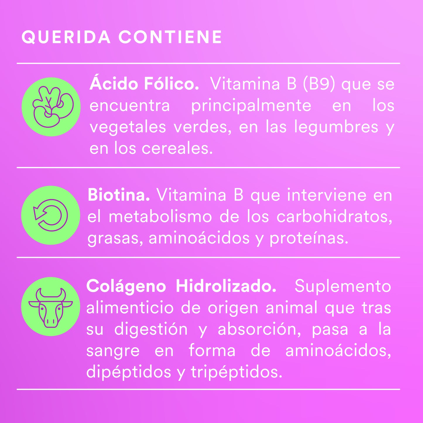 QUERIDA - Multivitamínico Mujer • Ácido Fólico • Biotina • Colágeno • Vitaminas A B y D | 120 cápsulas