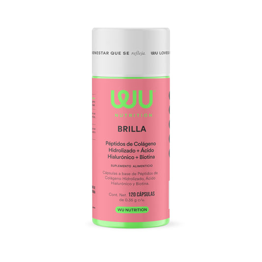 BRILLA – Colágeno Hidrolizado 350mg con Ácido Hialurónico, Biotina y Vitaminas