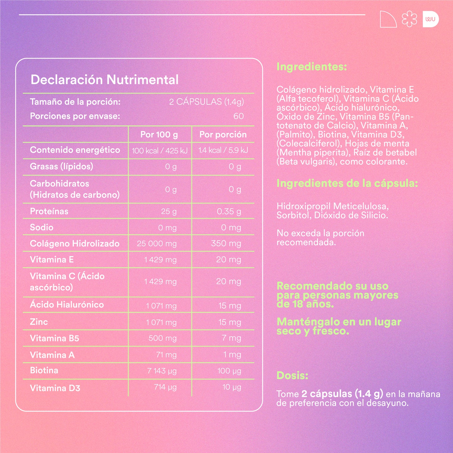 BRILLA - Hydrolyzed Collagen • Biotin • Hyaluronic Acid • Zinc • Vitamins ABCD and E | 120 capsules