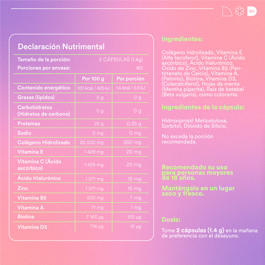 BRILLA - Hydrolyzed Collagen • Biotin • Hyaluronic Acid • Zinc • Vitamins ABCD and E | 120 capsules