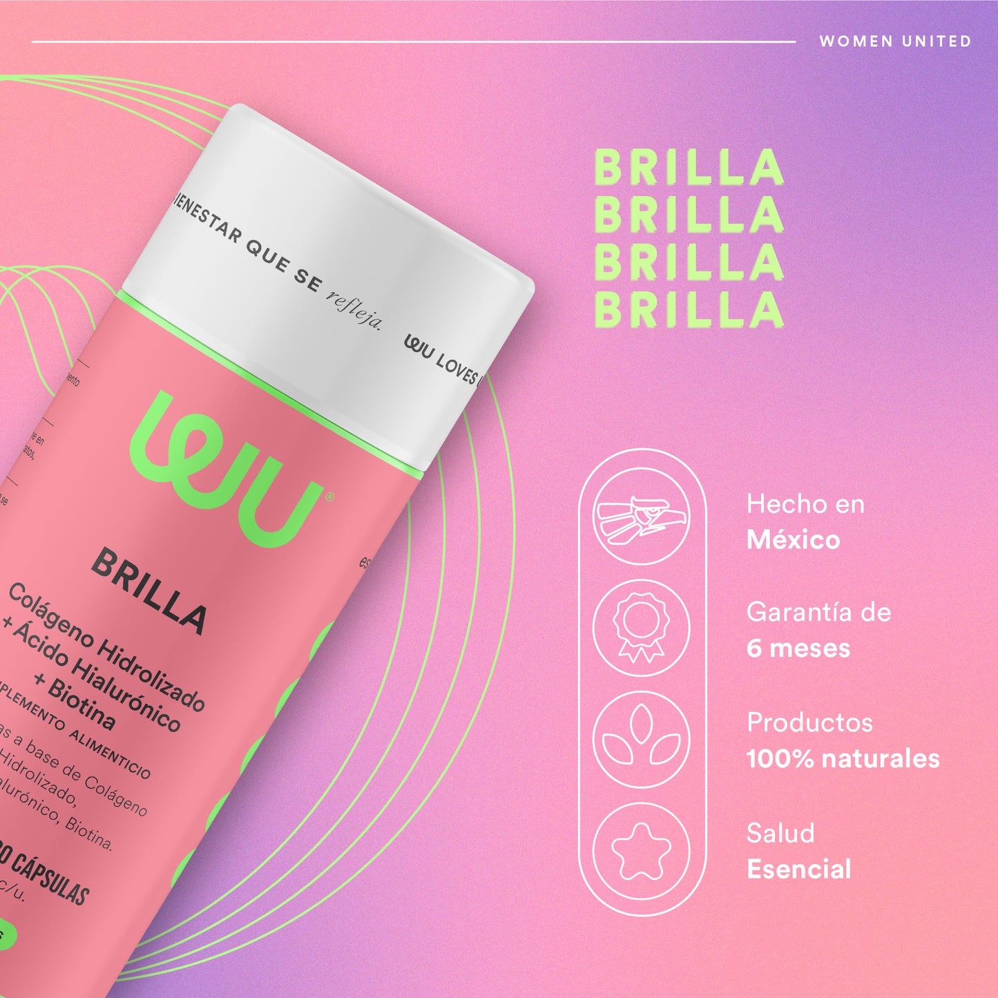 BRILLA - Hydrolyzed Collagen • Biotin • Hyaluronic Acid • Zinc • Vitamins ABCD and E | 120 capsules