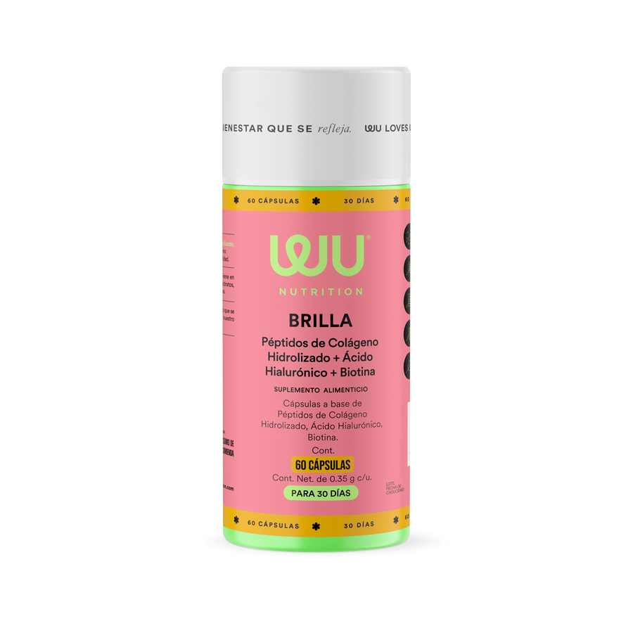 BRILLA – Colágeno Hidrolizado 350mg con Ácido Hialurónico, Biotina y Vitaminas