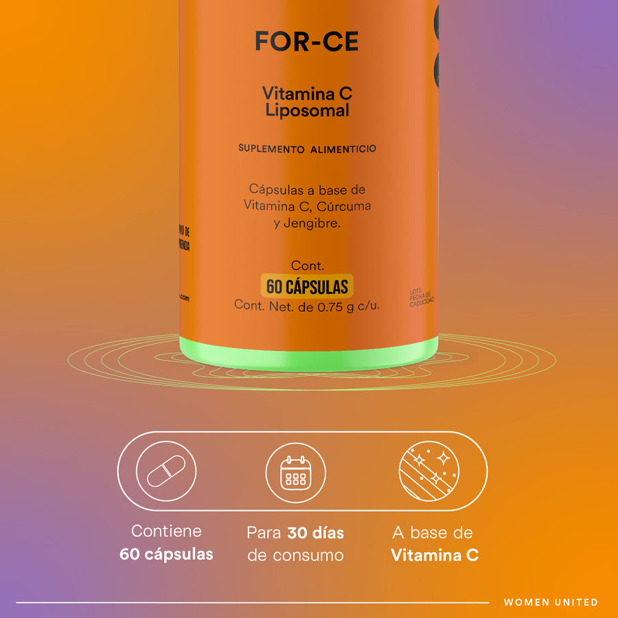 FOR-CE – Vitamina C Liposomal 300mg de Alta Absorción con Cúrcuma y Zinc