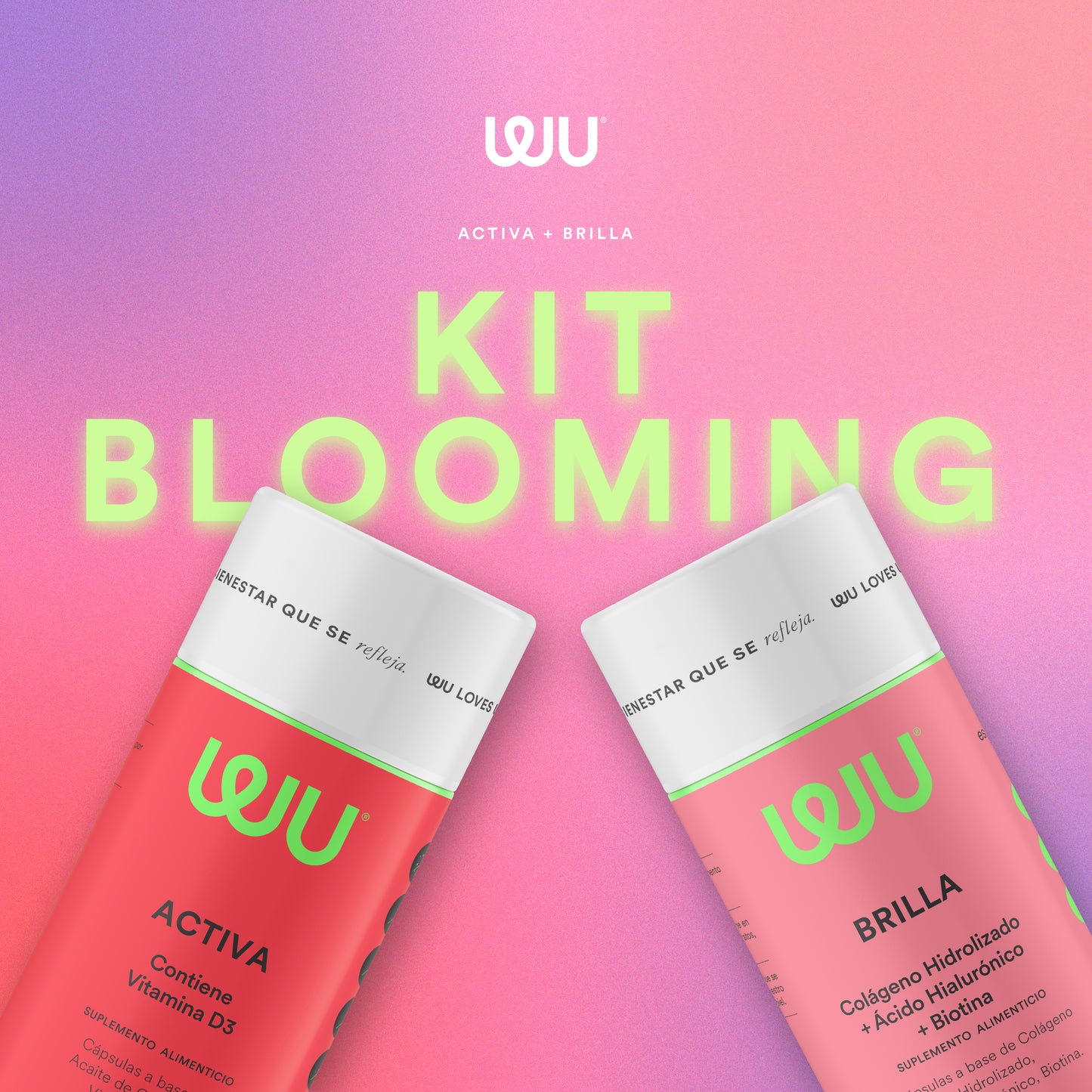 ✨KIT BLOOMING🌷 (Brilla y Activa) - Colágeno Hidrolizado  + Vitamina D3 | 370 cápsulas