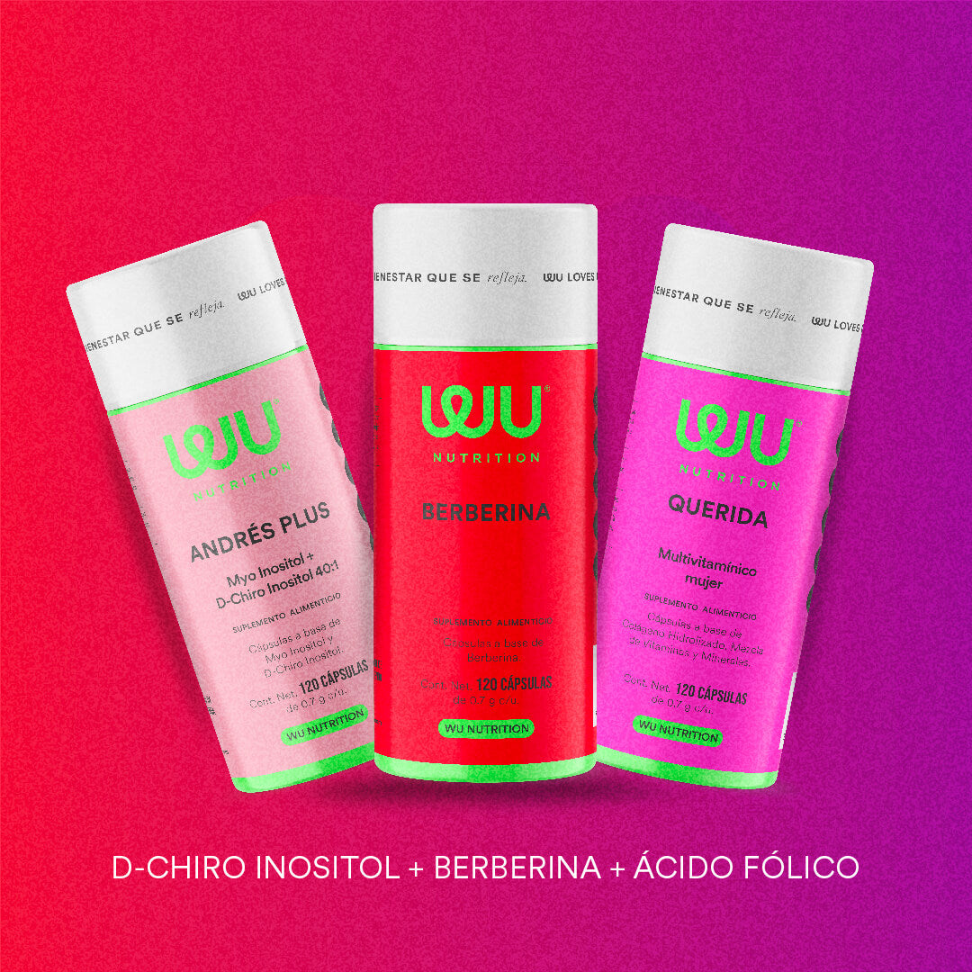 🧘🏻♀️KIT FLOR HORMONAL🌸 (Andrés Plus, Querida y Berberina) - Myo Inositol + Ácido Fólico + Berberina | 360 cápsulas