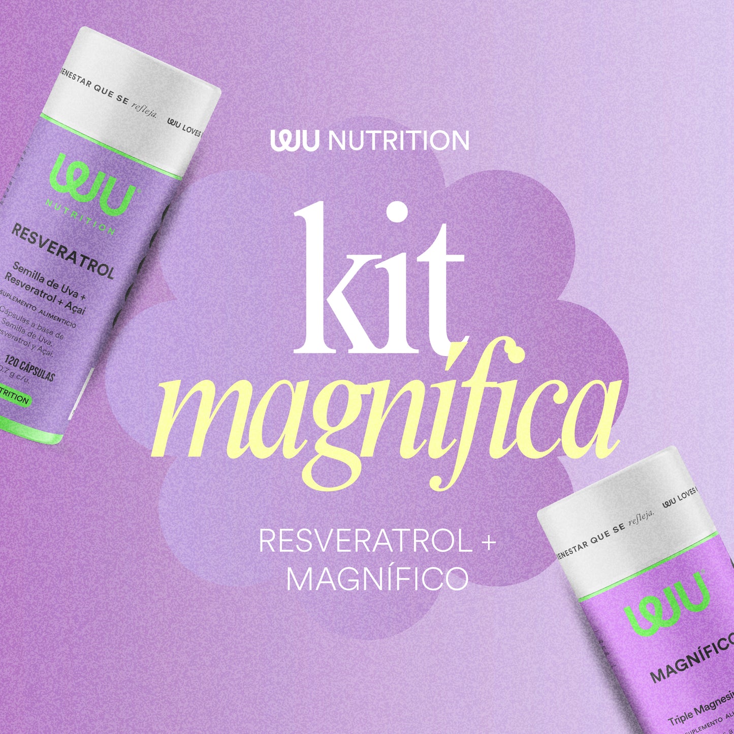 ✨ KIT MAGNÍFICA ✨ (RESVERATROL + MAGNÍFICO) - Semilla de Uva + Resveratrol + Triple Magnesium Mix | 240 cápsulas