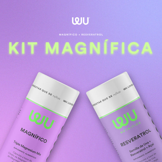 ✨ KIT MAGNÍFICA ✨  (RESVERATROL + MAGNÍFICO) - Semilla de Uva + Resveratrol + Triple Magnesium Mix  | 240 cápsulas