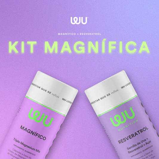 ✨ KIT MAGNÍFICA ✨  (RESVERATROL + MAGNÍFICO) - Semilla de Uva + Resveratrol + Triple Magnesium Mix  | 240 cápsulas