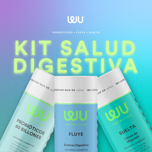 ✨KIT SALUD DIGESTIVA✨ (Probióticos 60 billones, Fluye y Suelta) - Probióticos + Enzimas digestivas + Citrato de Magnesio | 360 cápsulas