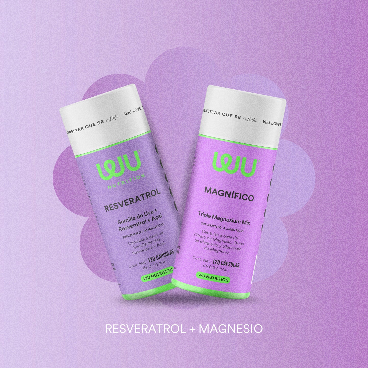 ✨ KIT MAGNÍFICA ✨ (RESVERATROL + MAGNÍFICO) - Semilla de Uva + Resveratrol + Triple Magnesium Mix | 240 cápsulas