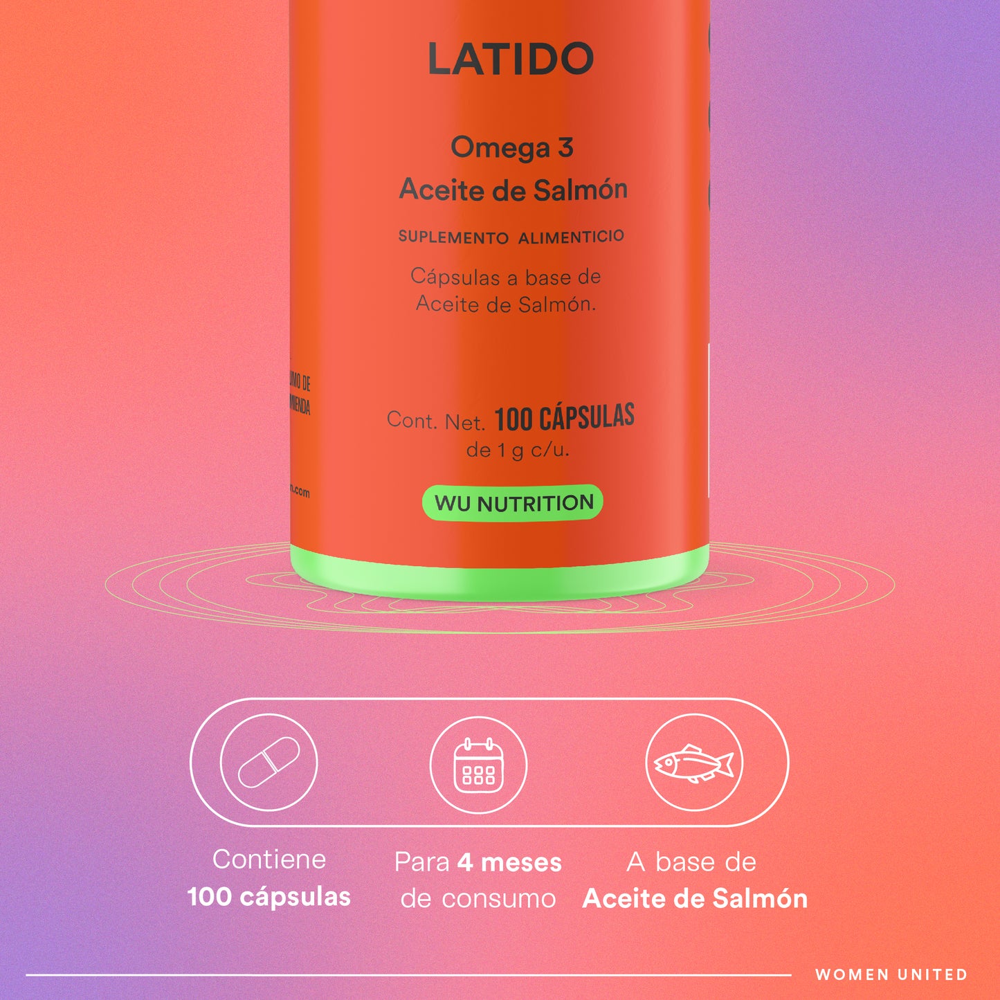 LATIDO - Omega 3 • Aceite de Salmón • EPA-DHA | 100 cápsulas blandas