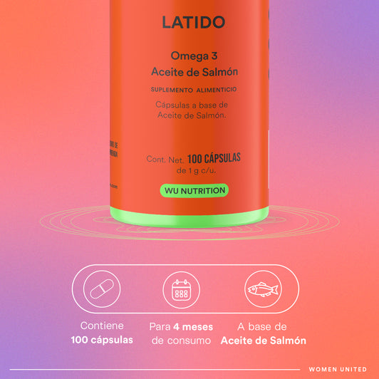 LATIDO - Omega 3 • Aceite de Salmón • EPA-DHA | 100 cápsulas blandas