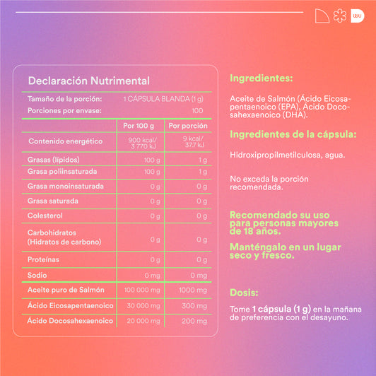 LATIDO - Omega 3 • Aceite de Salmón • EPA-DHA | 100 cápsulas blandas