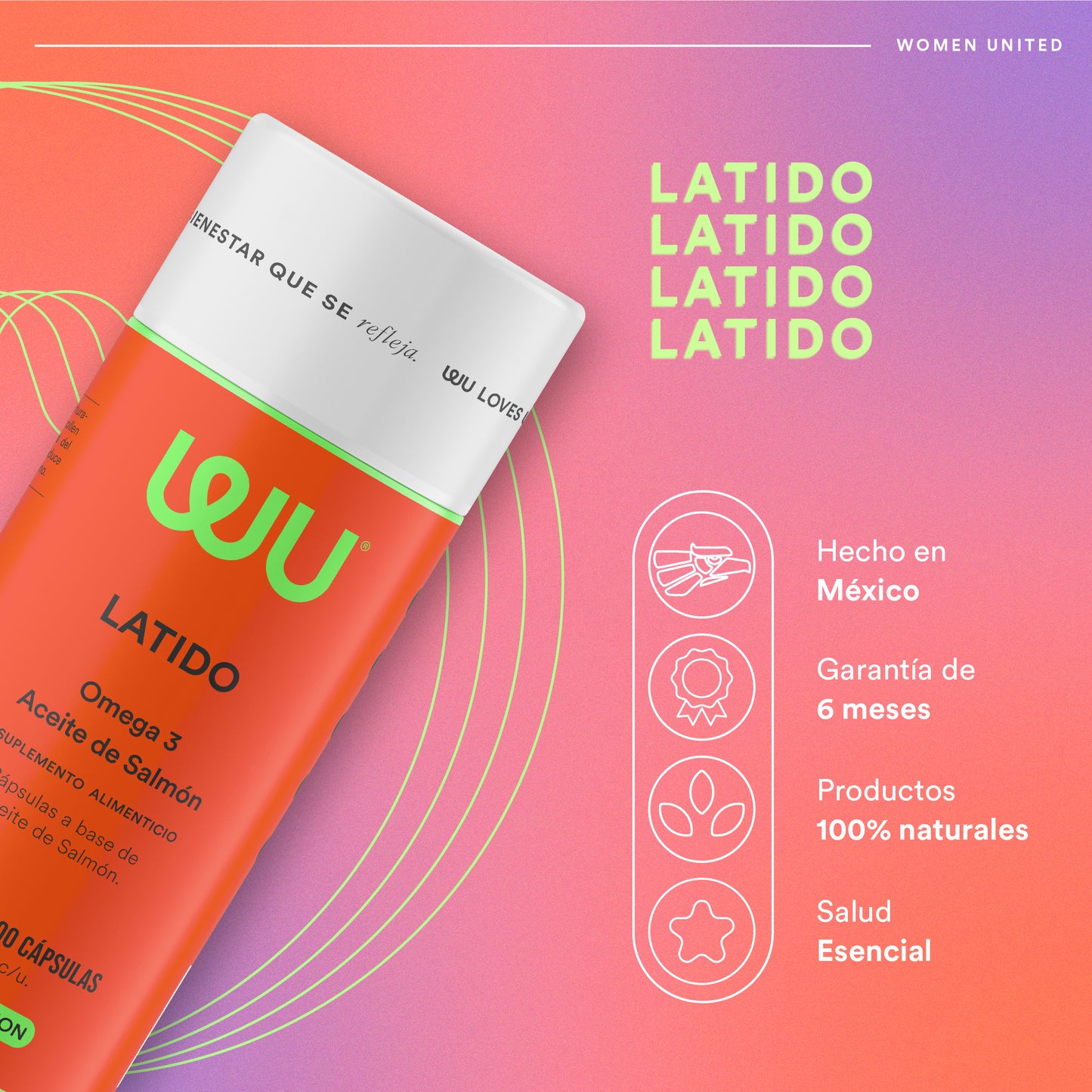 LATIDO - Omega 3 • Aceite de Salmón • EPA-DHA | 100 cápsulas blandas