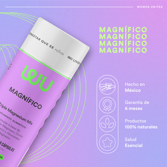 MAGNÍFICO - Mistura Tripla de Magnésio • Citrato, Óxido e Gluconato de Magnésio | 120 cápsulas