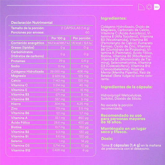 QUERIDA - Multivitamínico Mujer • Ácido Fólico • Biotina • Colágeno • Vitaminas A B y D | 120 cápsulas
