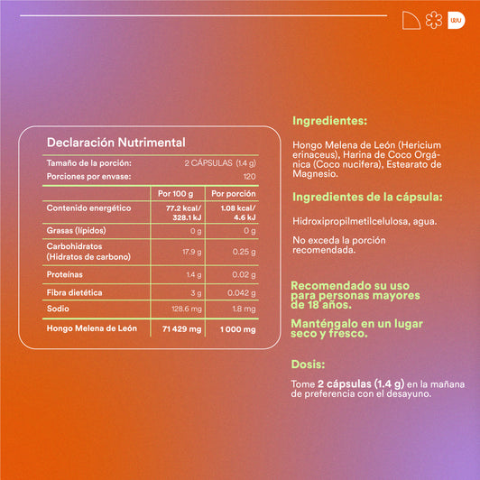 RUGE - Lion's Mane Mushroom | 120 capsules