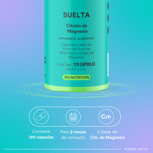 SUELTA - Citrato de Magnesio | 120 cápsulas