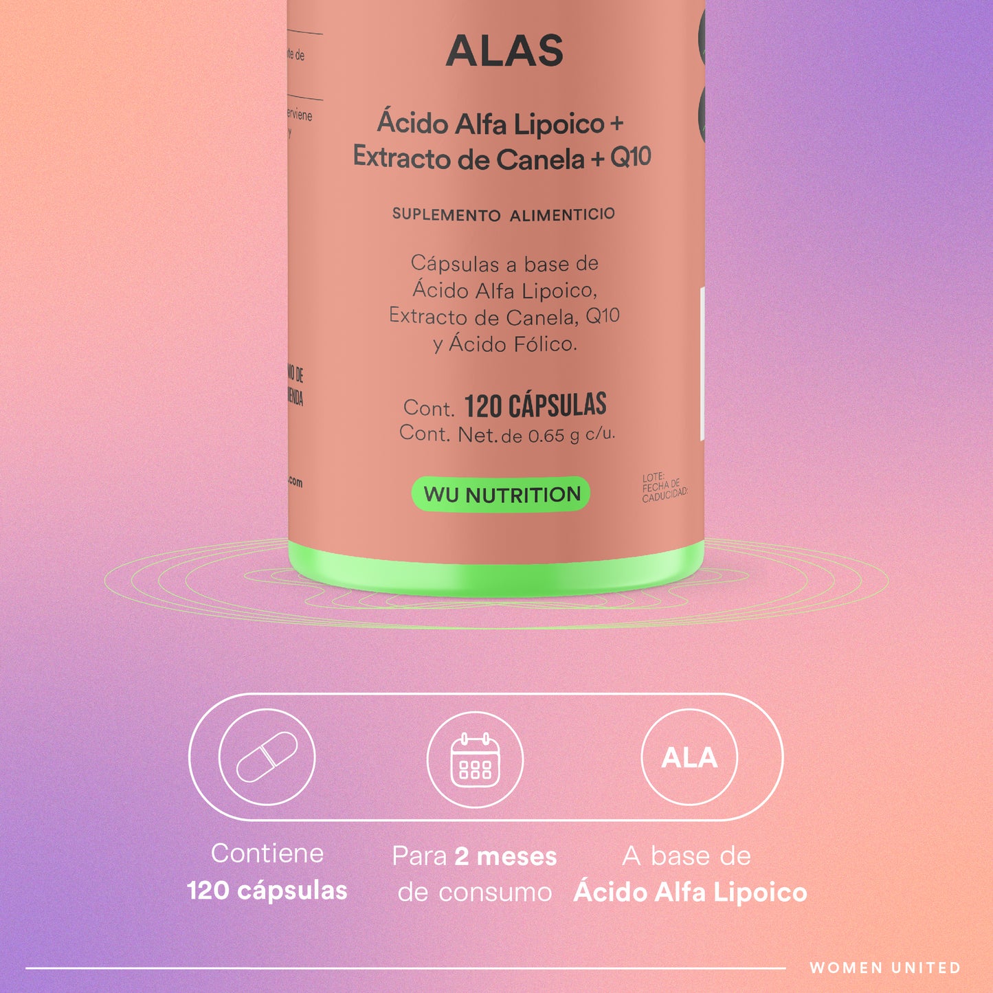 ALAS - Ácido Alfa Lipoico • Extracto de Canela • Coenzima Q10 | 120 cápsulas