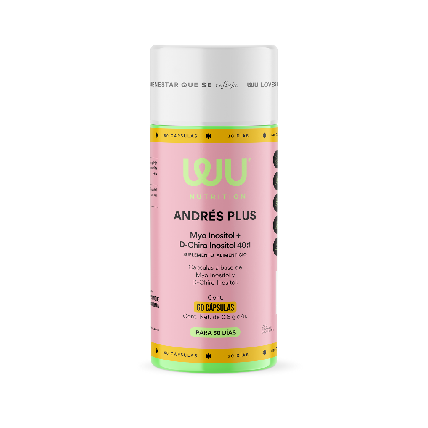 ANDRÉS PLUS - Myo Inositol + D-Chiro Inositol 40:1 | 60 y 120 cápsulas