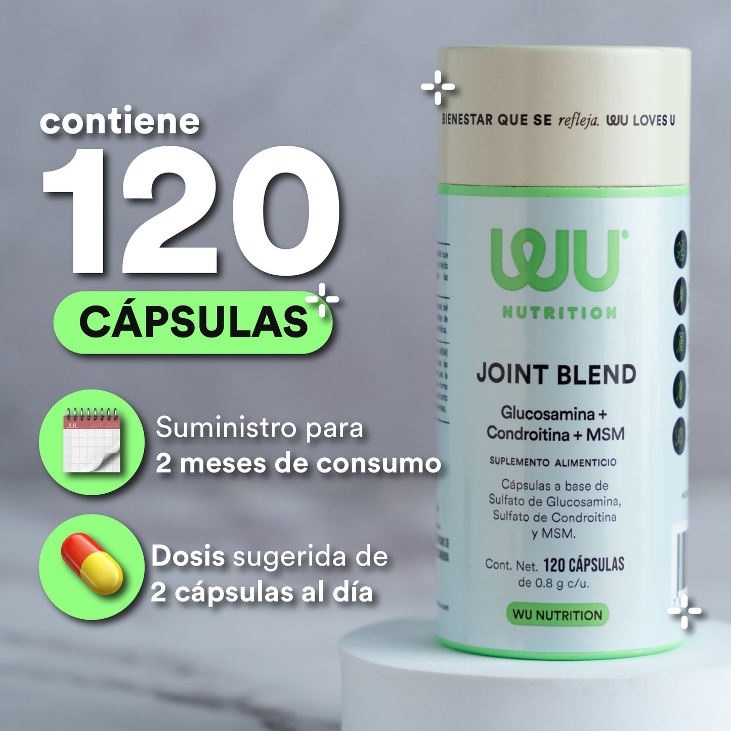 MISTURA DE JUNTAS - Glucosamina + Condroitina + MSM | 120 cápsulas 