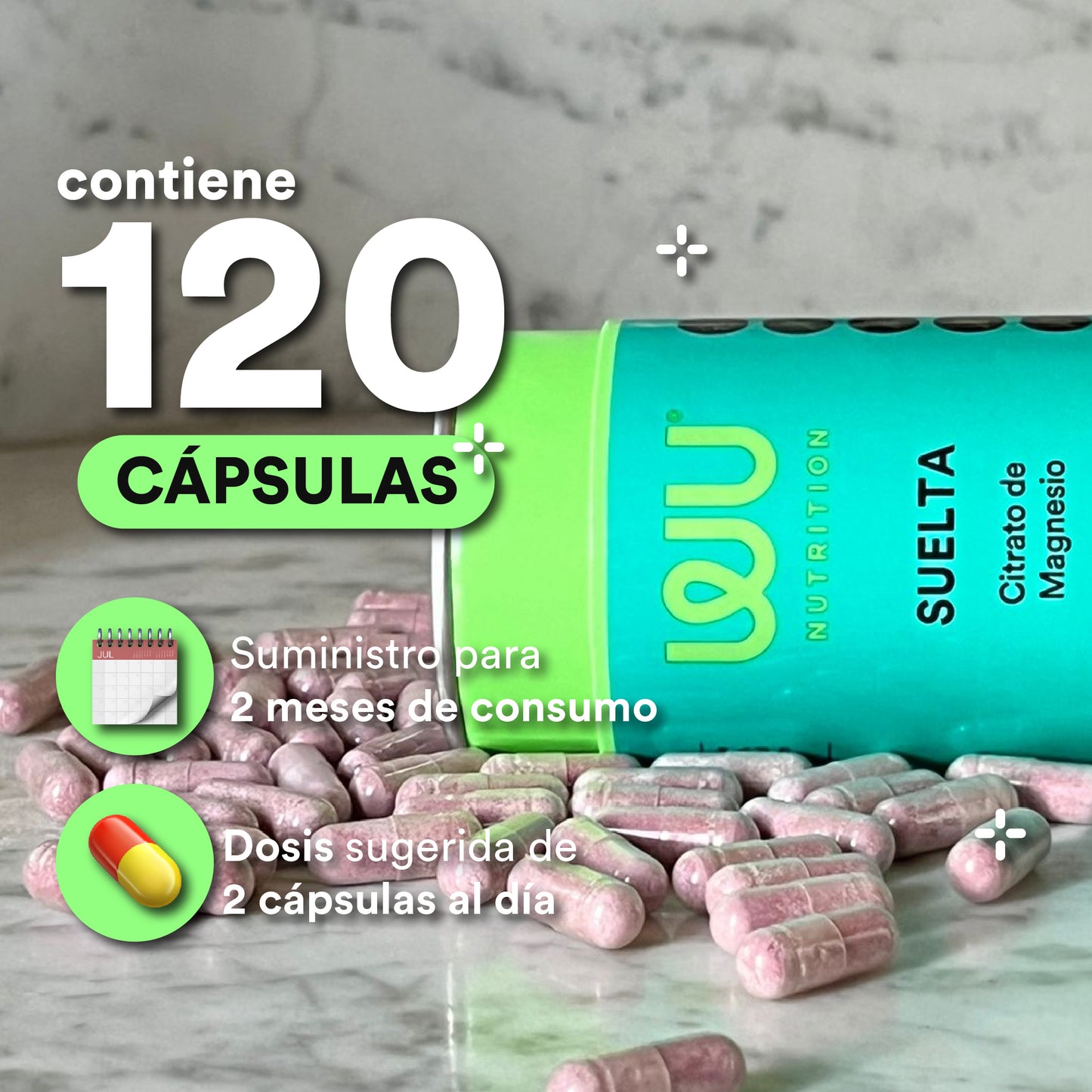 SUELTA - Magnesium Citrate | 120 capsules