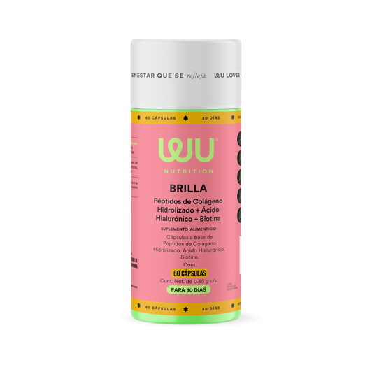 BRILLA – Colágeno Hidrolizado 350mg con Ácido Hialurónico, Biotina y Vitaminas