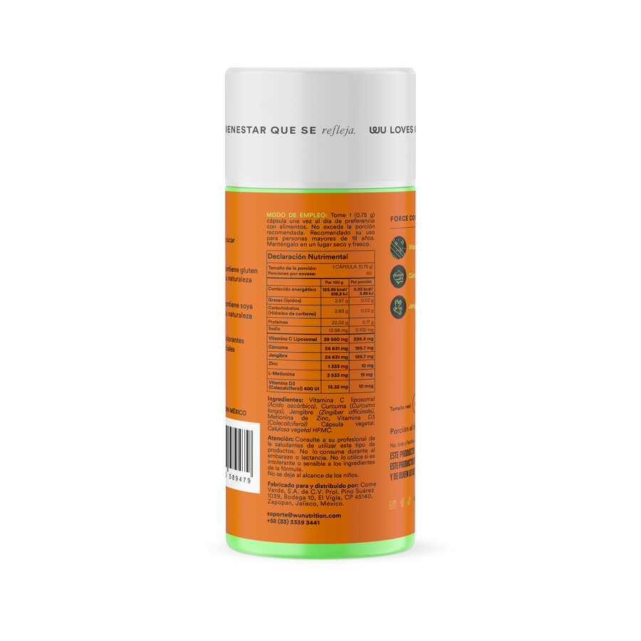 FOR-CE – Vitamina C Liposomal 300mg de Alta Absorción con Cúrcuma y Zinc