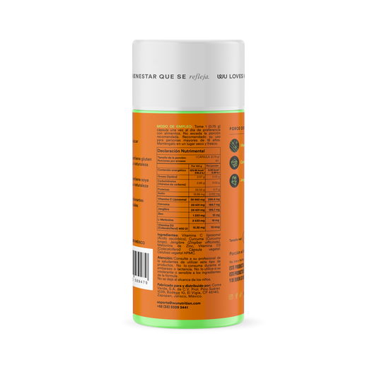 FOR-CE - Vitamina C Liposomal • Cúrcuma • Jengibre | 60 cápsulas