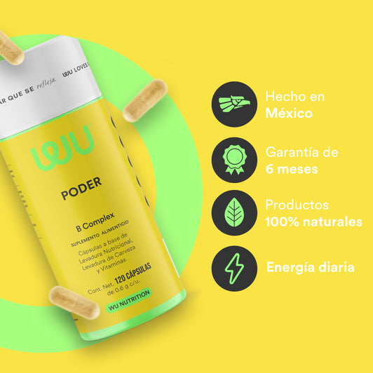 PODER - Complejo B • Vitamina B1 B2 B3 B5 B6 B12 | 120 cápsulas