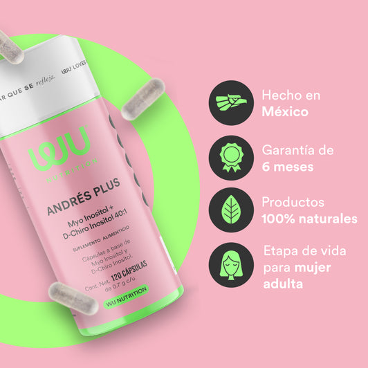 ANDRÉS PLUS - Myo Inositol + D-Chiro Inositol 40:1 | 120 cápsulas
