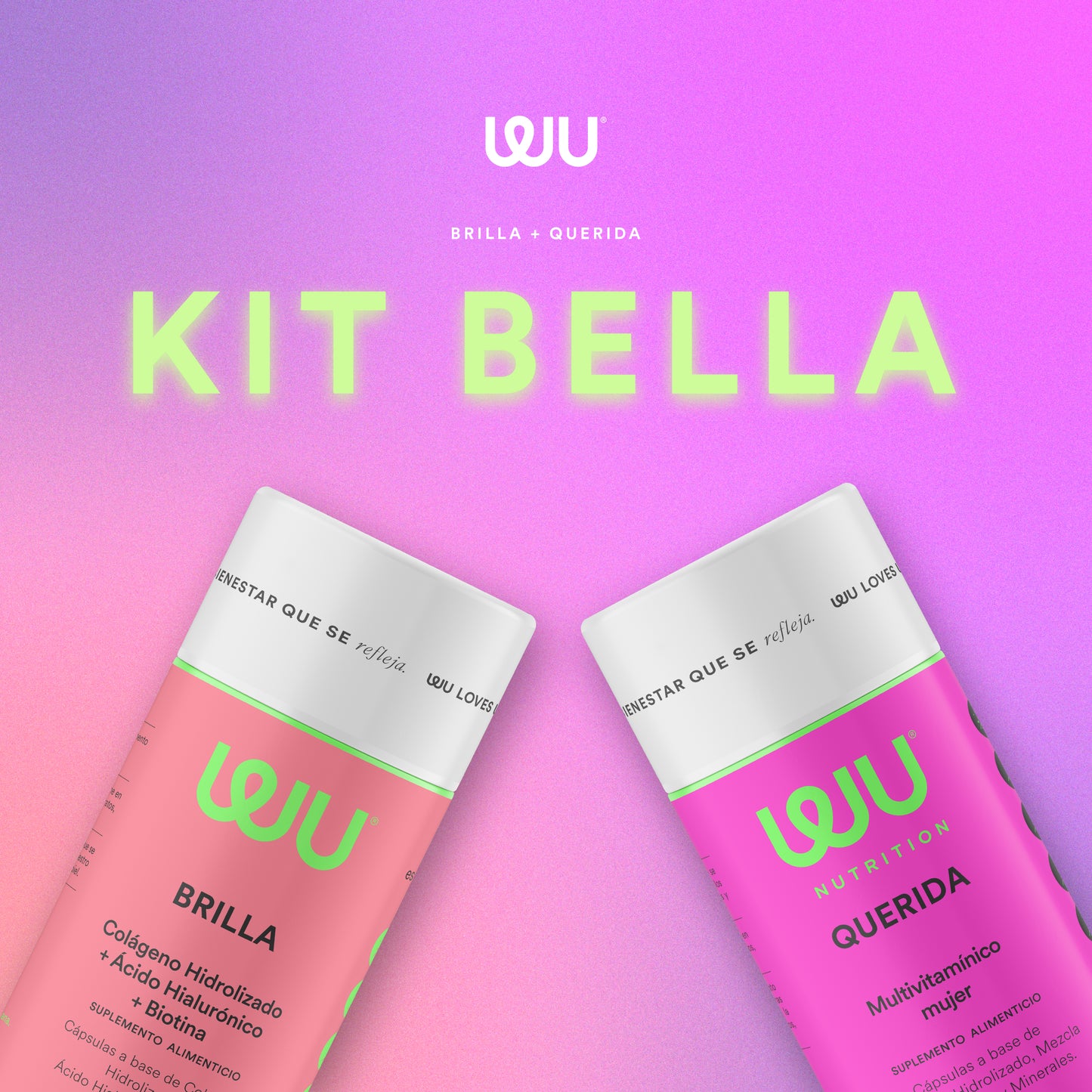 KIT BELLA (SHINE + DEAR) - Multivitamínico feminino + Colágeno Hidrolisado + Ácido Hiaulorônico + Biotina | 240 cápsulas