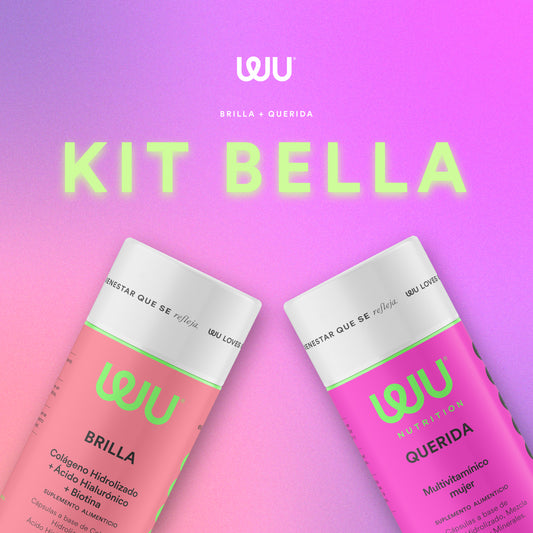 KIT BELLA (BRILLA + QUERIDA) - Multivitamínico mujer + Colágeno Hidrolizado + Ácido Hiaulorónico + Biotina | 240 cápsulas
