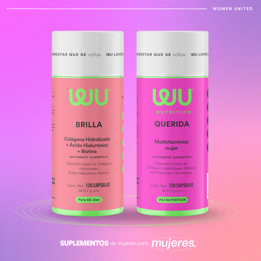 KIT BELLA (BRILLA + QUERIDA) - Multivitamínico mujer + Colágeno Hidrolizado + Ácido Hiaulorónico + Biotina | 240 cápsulas