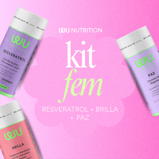 🧘🏻‍♀️KIT FEM💗 (Brilla, Resveratrol y Paz) - Colágeno y Biotina + Resveratrol + Glicinato de Magnesio | 360 cápsulas
