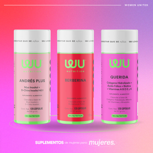 🧘🏻‍♀️KIT FLOR HORMONAL🌸 (Andrés Plus, Querida y Berberina) - Myo Inositol + Ácido Fólico + Berberina | 360 cápsulas