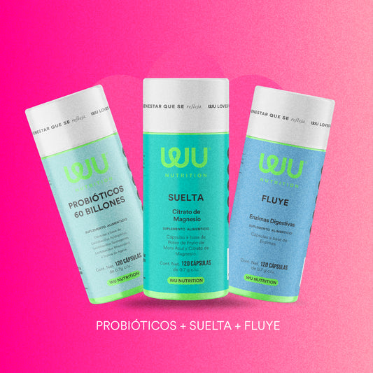 ✨KIT SALUD DIGESTIVA✨ (Probióticos 60 billones, Fluye y Suelta) - Probióticos + Enzimas digestivas + Citrato de Magnesio | 360 cápsulas