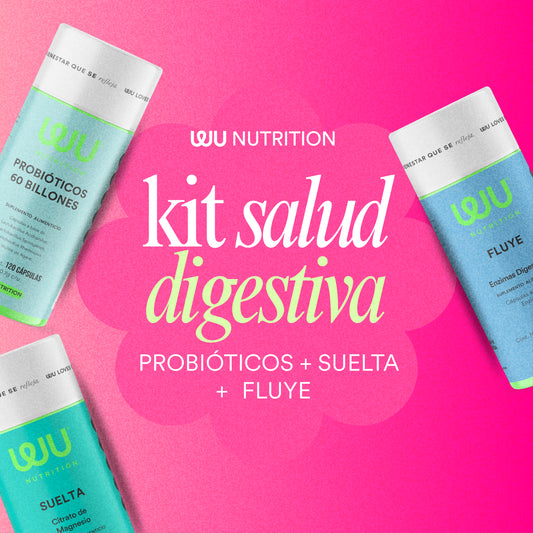 ✨KIT SALUD DIGESTIVA✨ (Probióticos 60 billones, Fluye y Suelta) - Probióticos + Enzimas digestivas + Citrato de Magnesio | 360 cápsulas