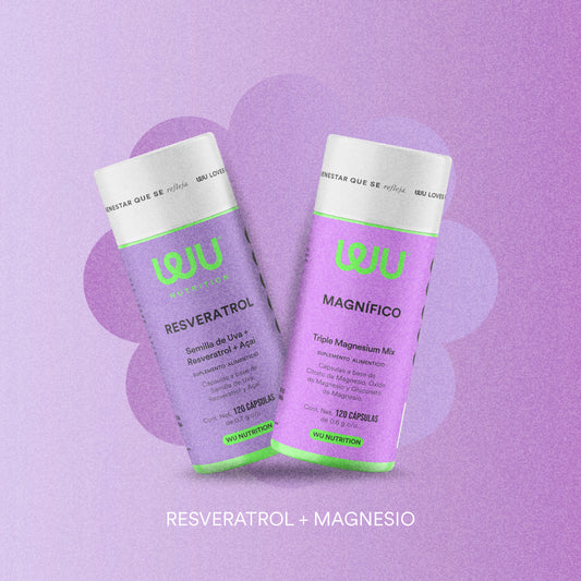 ✨ KIT MAGNÍFICA ✨  (RESVERATROL + MAGNÍFICO) - Semilla de Uva + Resveratrol + Triple Magnesium Mix  | 240 cápsulas