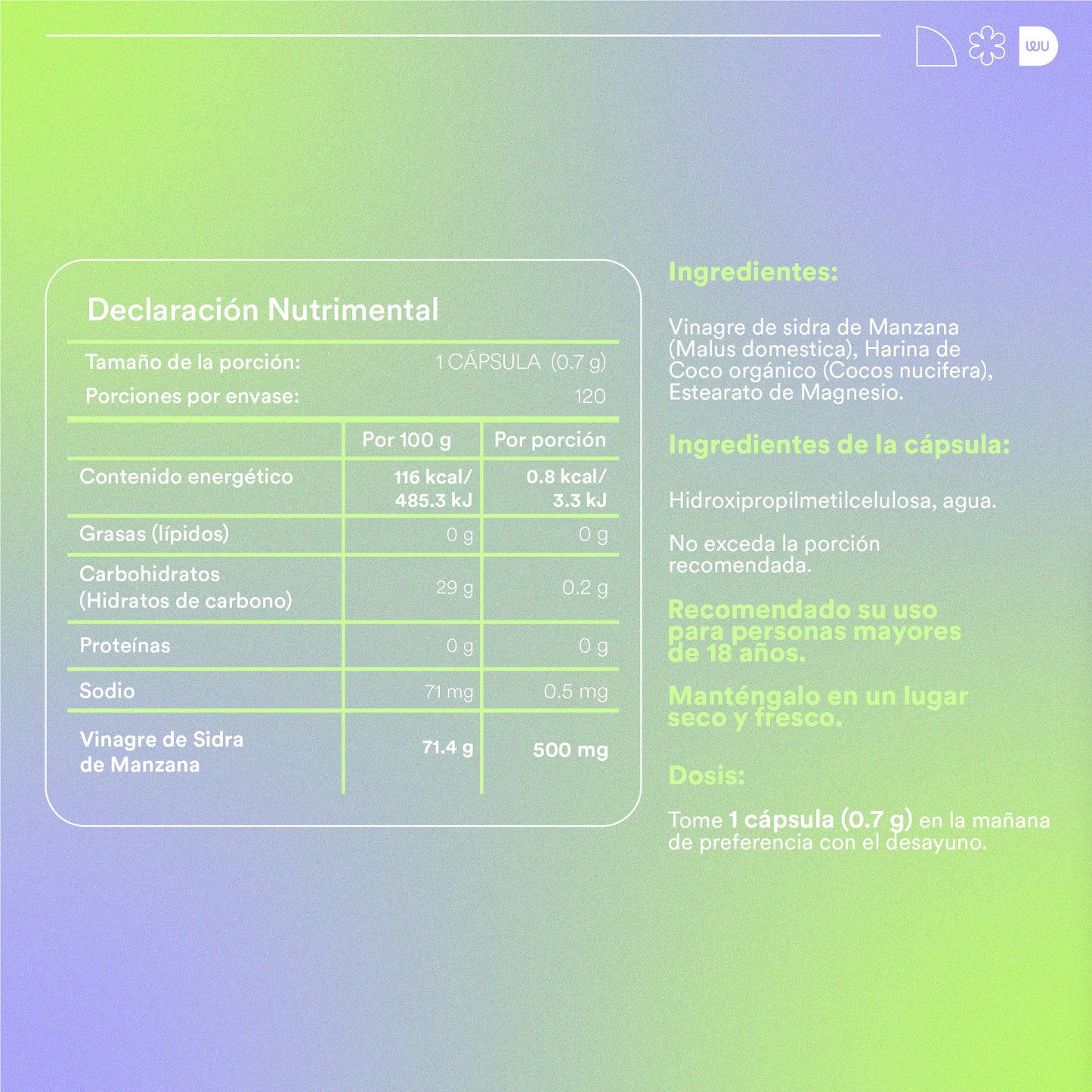 MANZANITA - Apple Cider Vinegar | 120 capsules