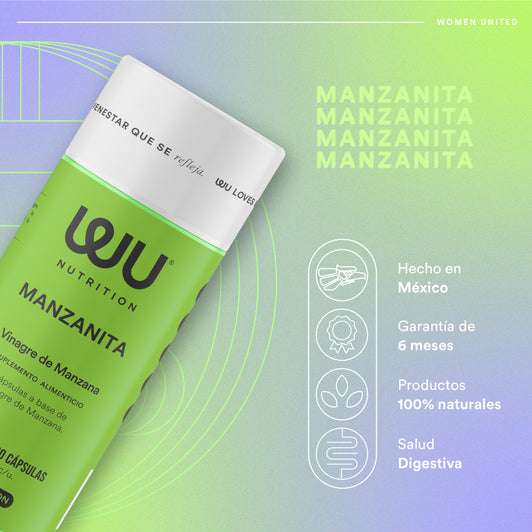 MANZANITA – Vinagre de Manzana 500mg en Cápsula, sin Sabor Ácido