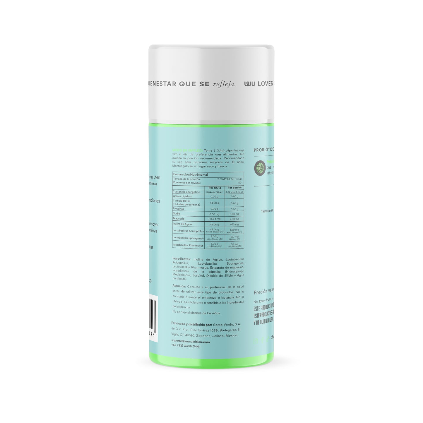 PROBIÓTICOS 60 BILLONES - Probióticos + Prebióticos • 3 Cepas • Lactobacilos • Inulina de Agave | 120 cápsulas