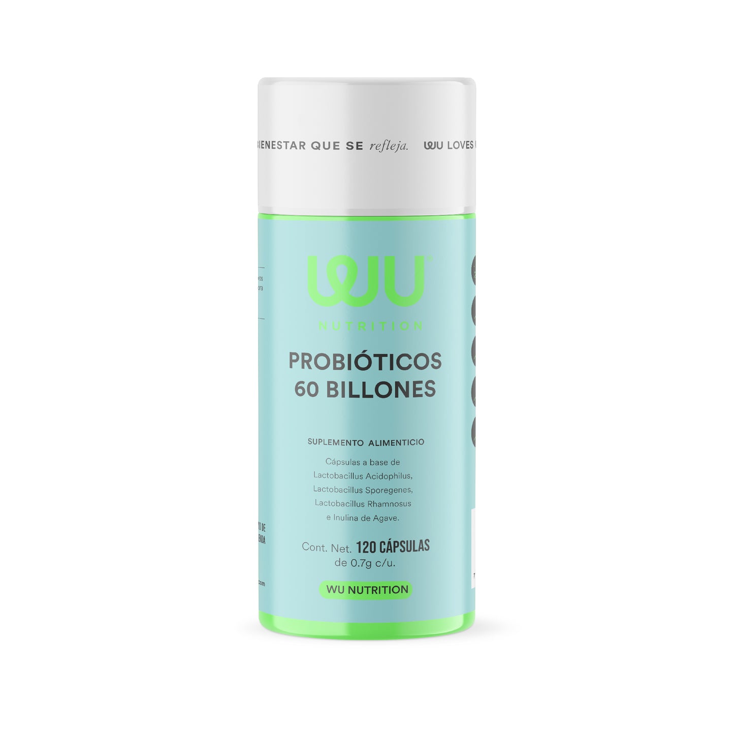 PROBIÓTICOS 60 BILLONES - Probióticos + Prebióticos • 3 Cepas • Lactobacilos • Inulina de Agave | 120 cápsulas