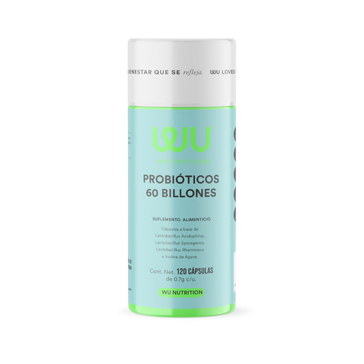 PROBIÓTICOS 60 BILLONES - Probióticos + Prebióticos • 3 Cepas • Lactobacilos • Inulina de Agave | 120 cápsulas