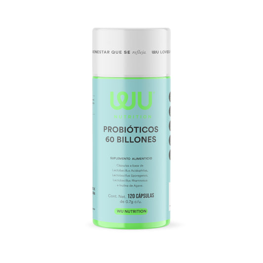 PROBIÓTICOS 60 BILLONES - Probióticos + Prebióticos • 3 Cepas • Lactobacilos • Inulina de Agave | 120 cápsulas