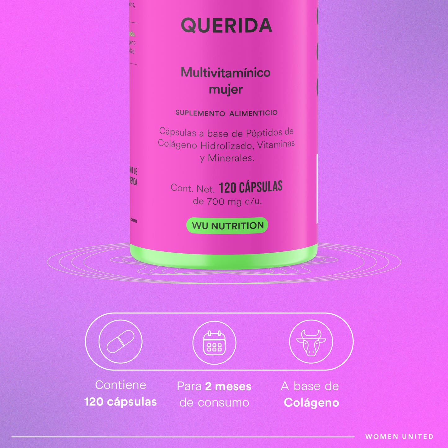 QUERIDA - Women's Multivitamin • Folic Acid • Biotin • Collagen • Vitamins AB and D | 120 capsules 